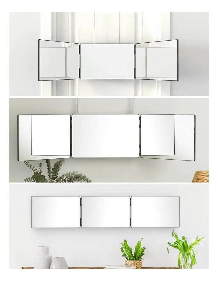 3 Way Telescoping Hook Portable Trifold Mirror in Black image 7