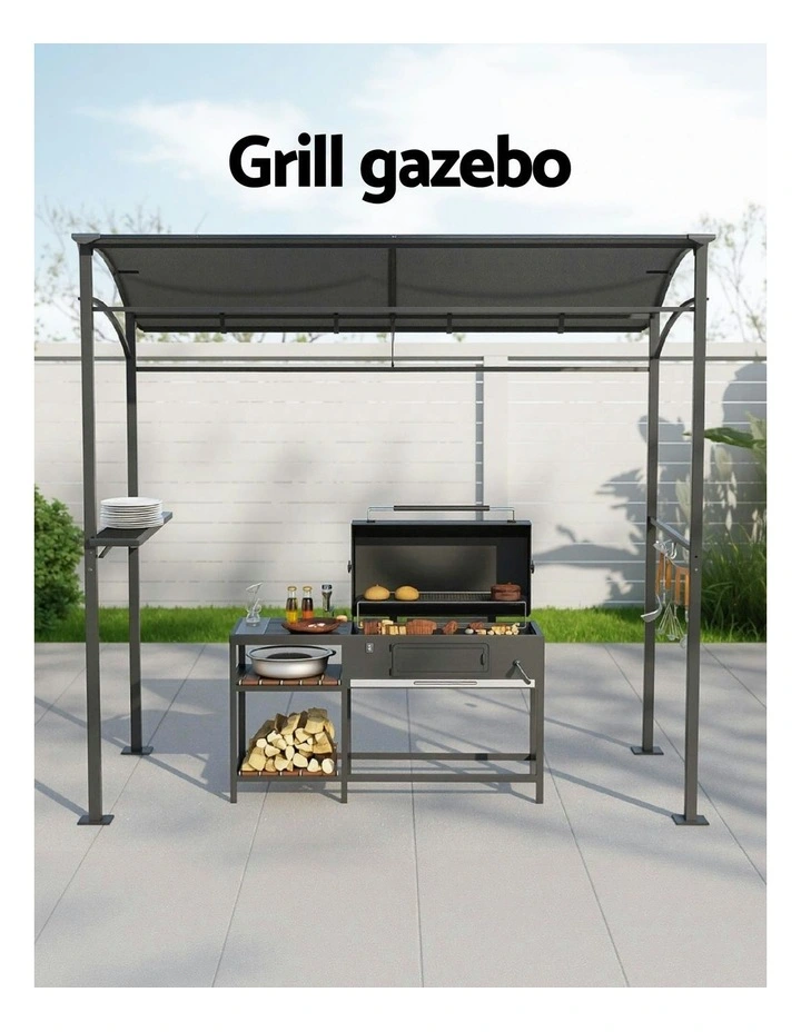 Gazebo Outdoor BBQ Grill in Grey image 5