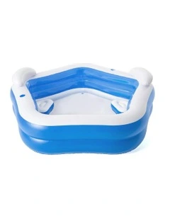 Inflatable Pool Above Ground Pools Seat Cushions Cup Holder 213x206cm in Multi