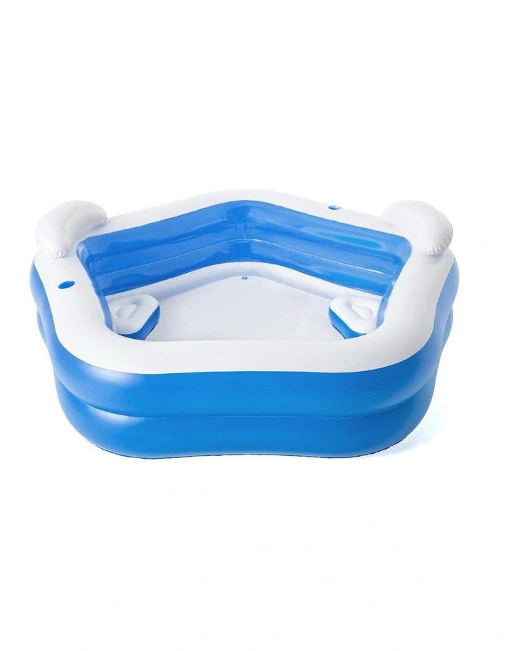 Inflatable Pool Above Ground Pools Seat Cushions Cup Holder 213x206cm in Multi image 1