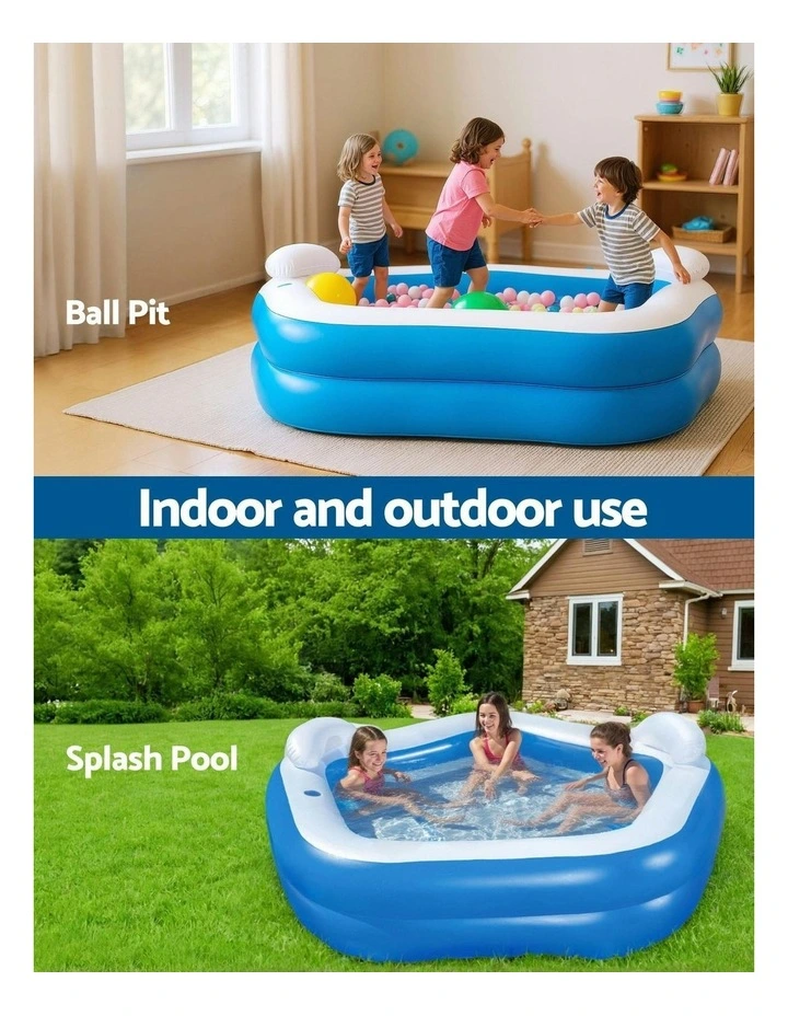 Inflatable Pool Above Ground Pools Seat Cushions Cup Holder 213x206cm in Multi image 7