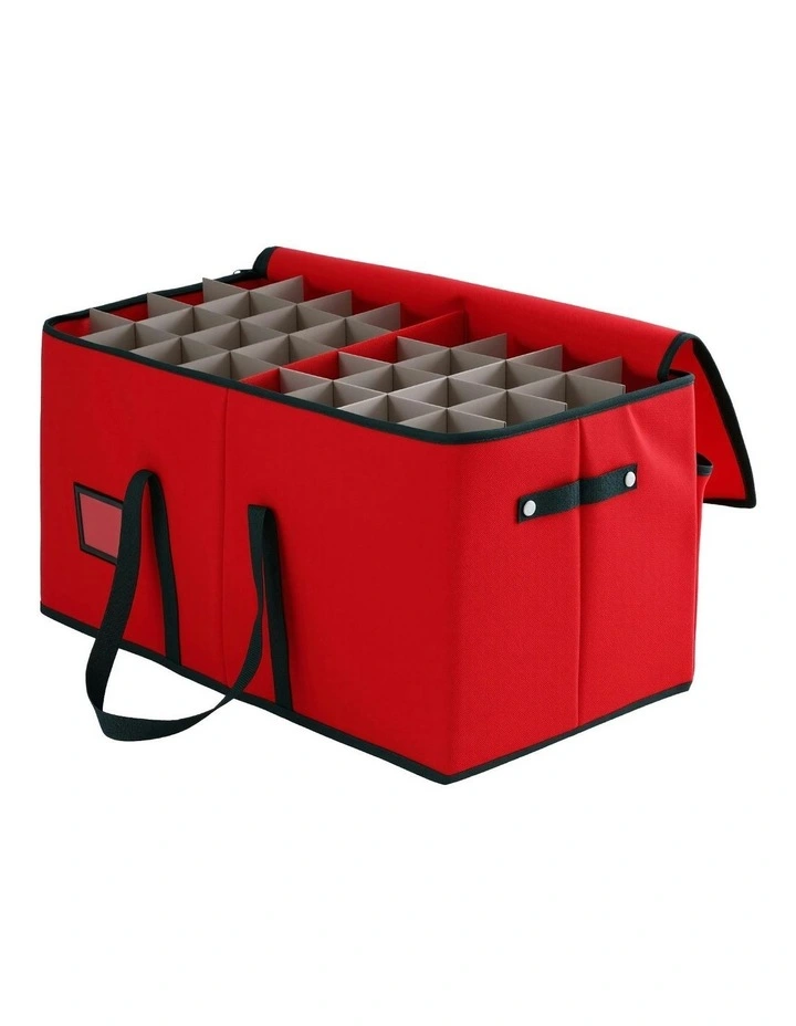 Christmas Baubles Storage Box 128 Slots in Red image 1