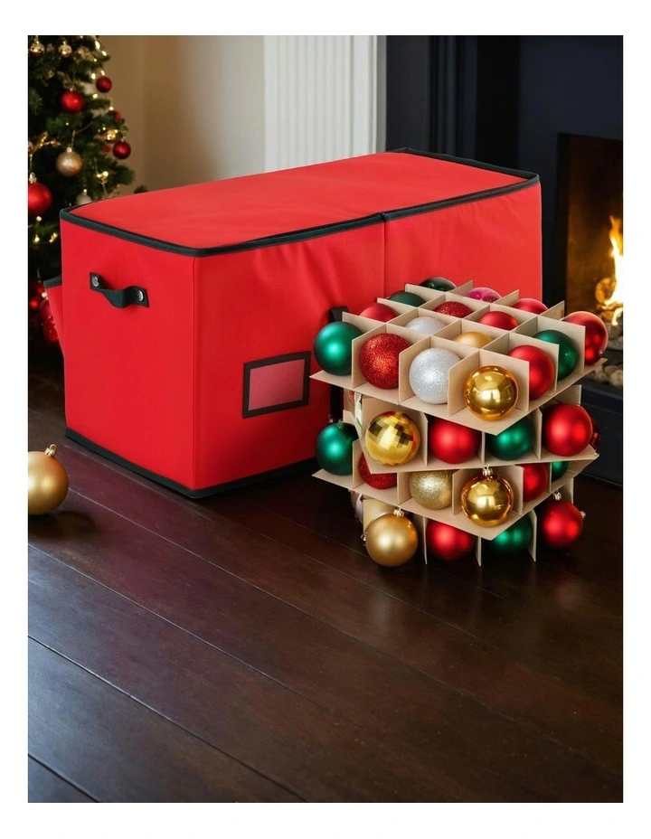 Christmas Baubles Storage Box 128 Slots in Red image 5