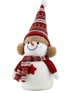 Christmas Snowman 35cm in Red/White