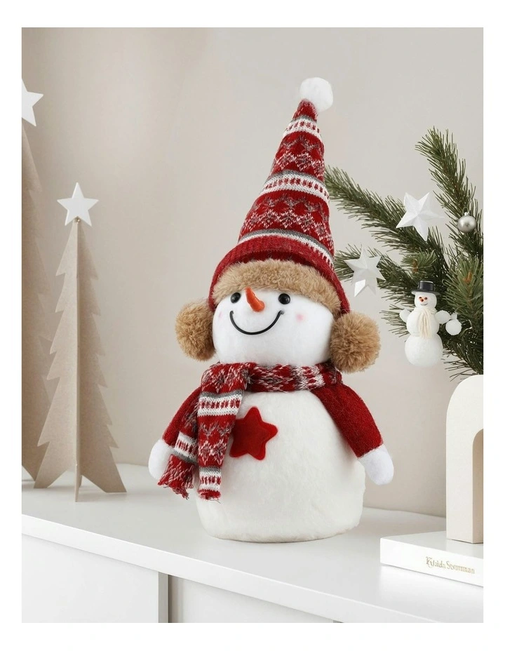 Christmas Snowman 35cm in Red/White image 3