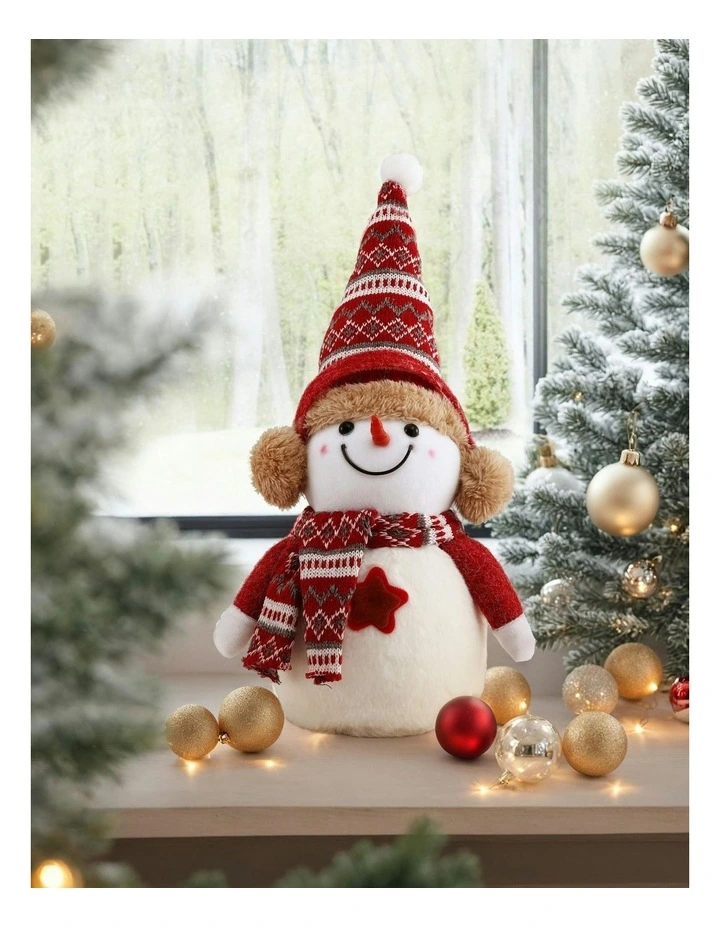 Christmas Snowman 35cm in Red/White image 5