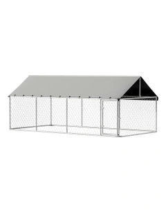 XL Dog Kennel 2mx4m in Silver