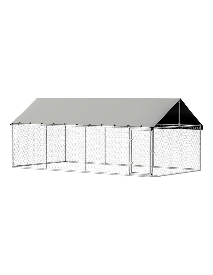 XL Dog Kennel 2mx4m in Silver image 1