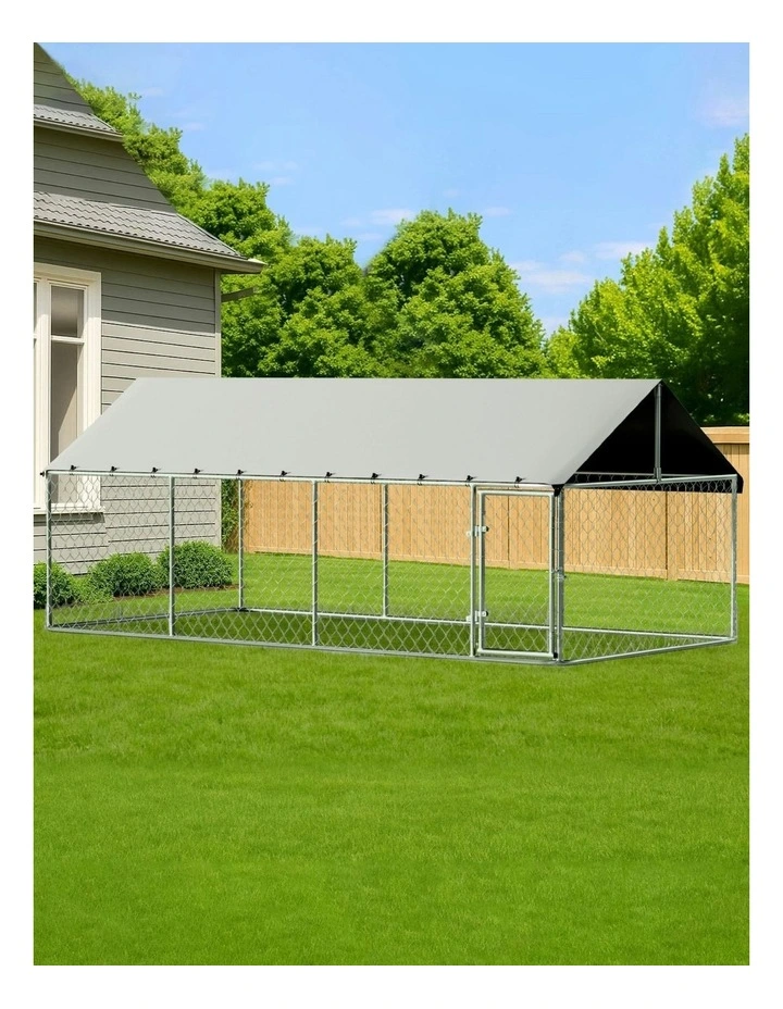XL Dog Kennel 2mx4m in Silver image 3