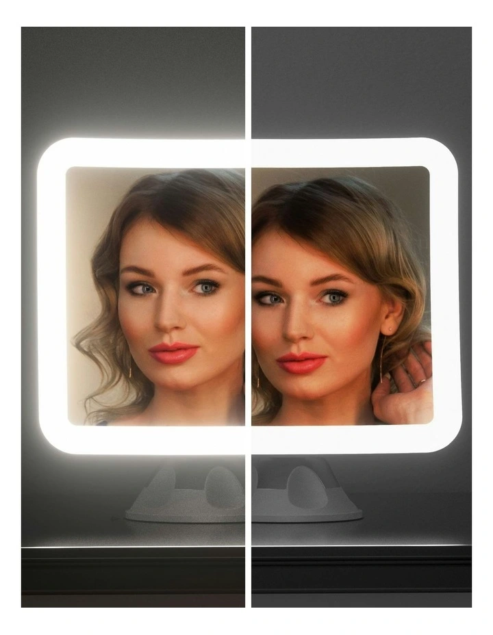 10X Magnification LED Light Adjustable Makeup Mirror in White image 5