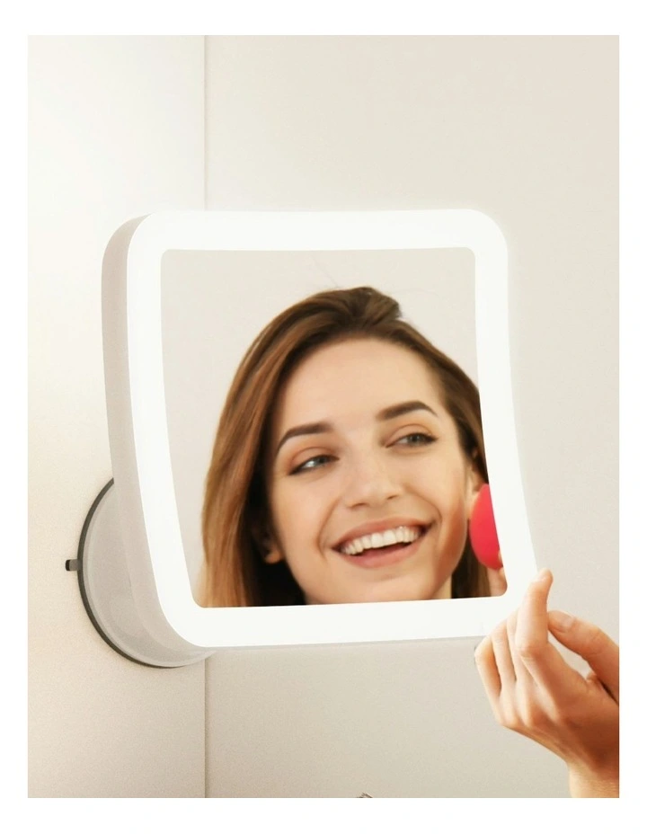 10X Magnification LED Light Adjustable Makeup Mirror in White image 6