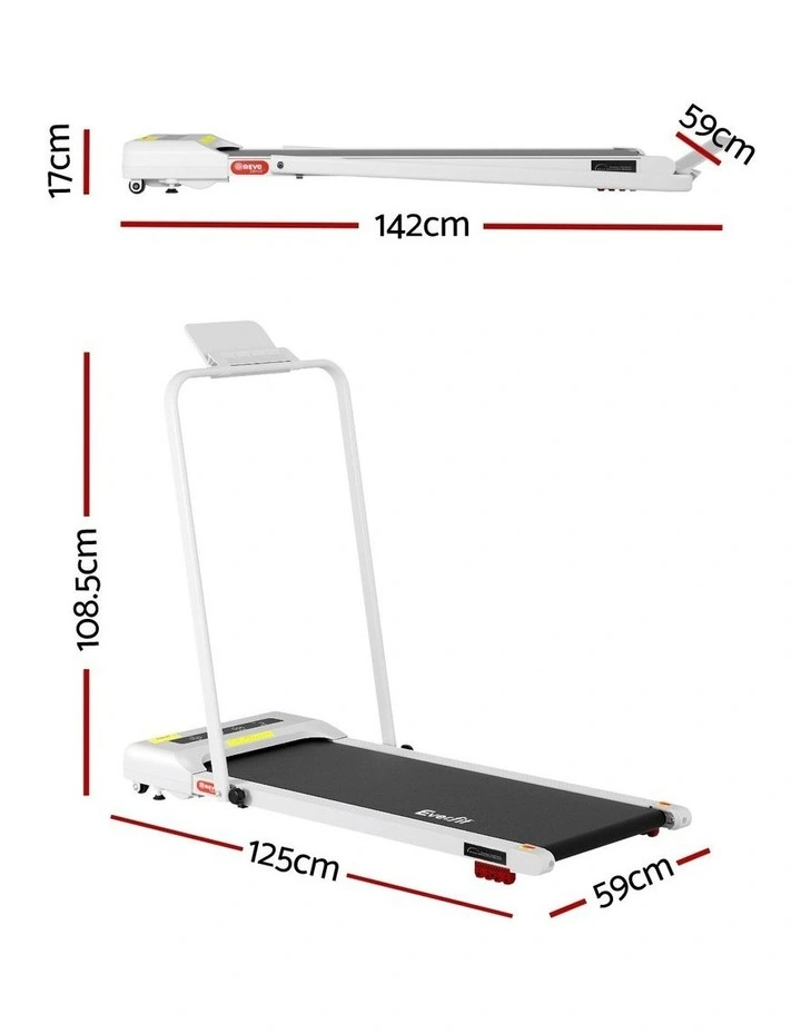 Electric Walking Pad Incline Under Desk Treadmill 380mm in White image 4