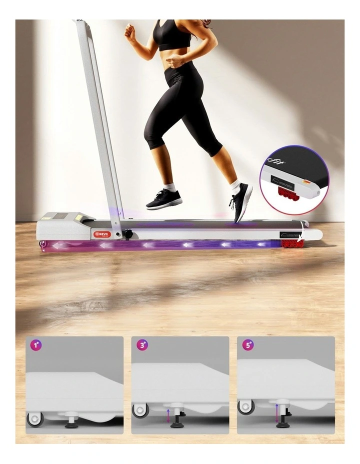 Electric Walking Pad Incline Under Desk Treadmill 380mm in White image 7