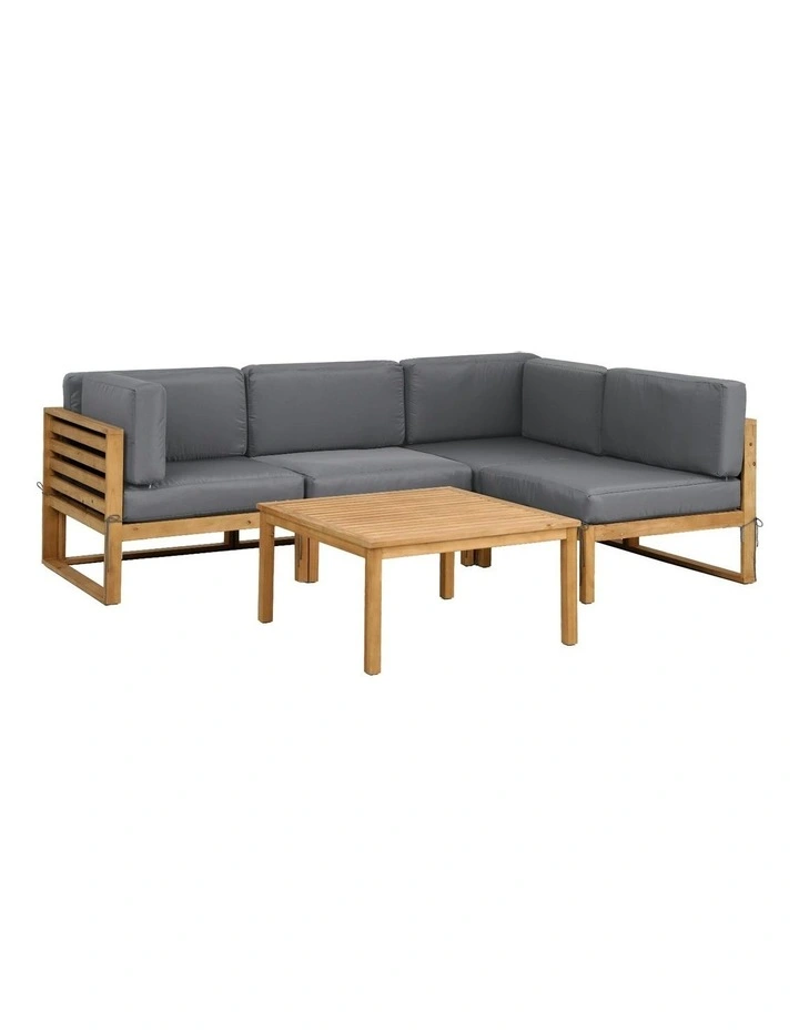 4 Seater Outdoor Sofa Set 5 Pieces in Dark Grey image 1
