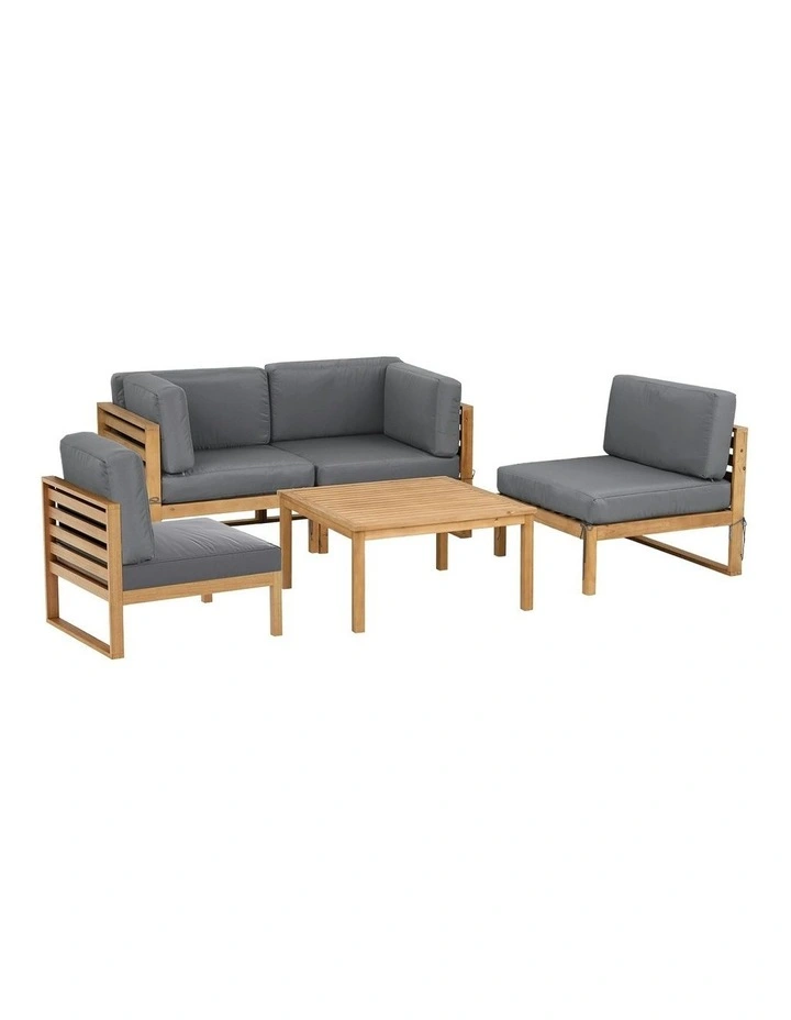 4 Seater Outdoor Sofa Set 5 Pieces in Dark Grey image 2