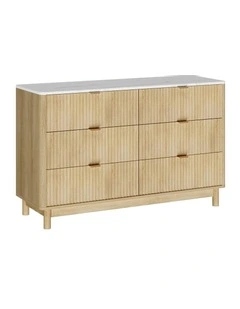 6 Chest of Drawers Dresser Table in Pine
