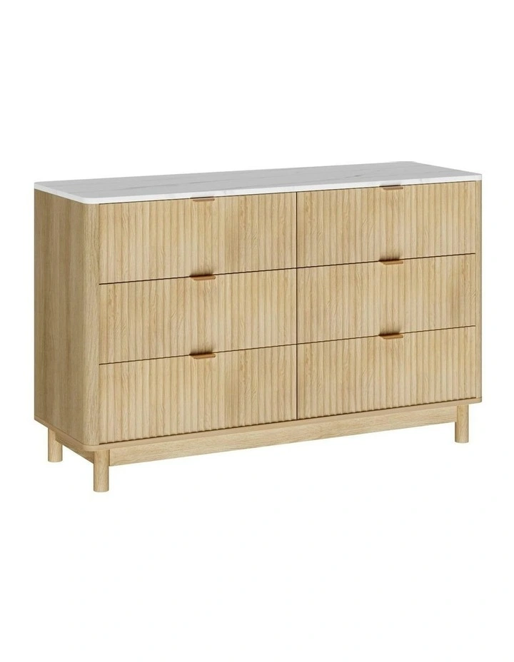 6 Chest of Drawers Dresser Table in Pine image 1