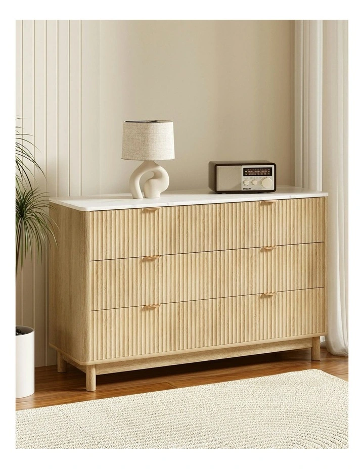 6 Chest of Drawers Dresser Table in Pine image 3