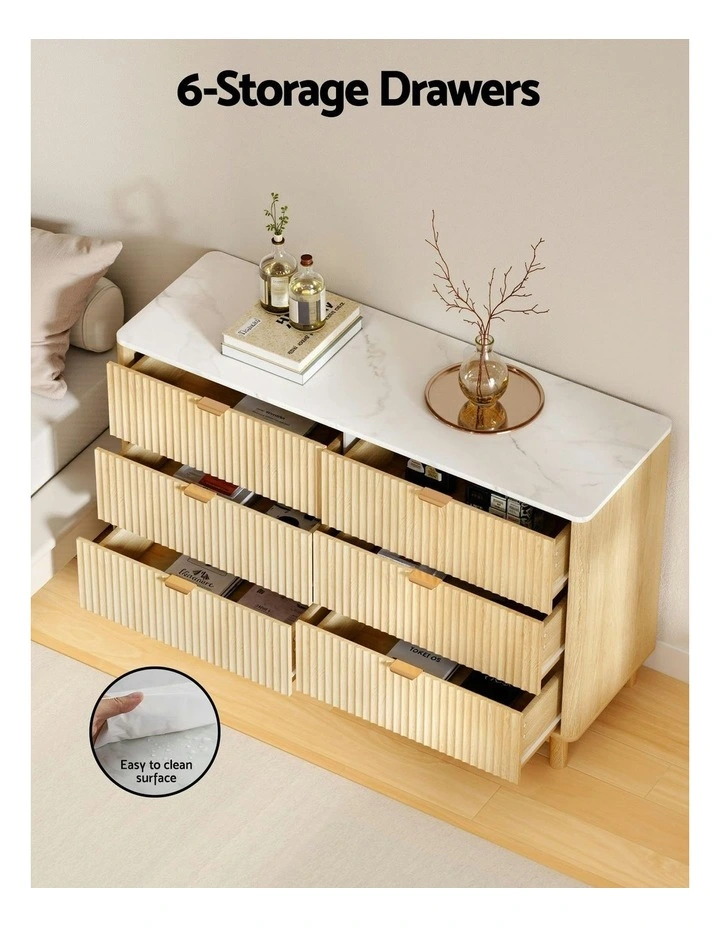 6 Chest of Drawers Dresser Table in Pine image 5