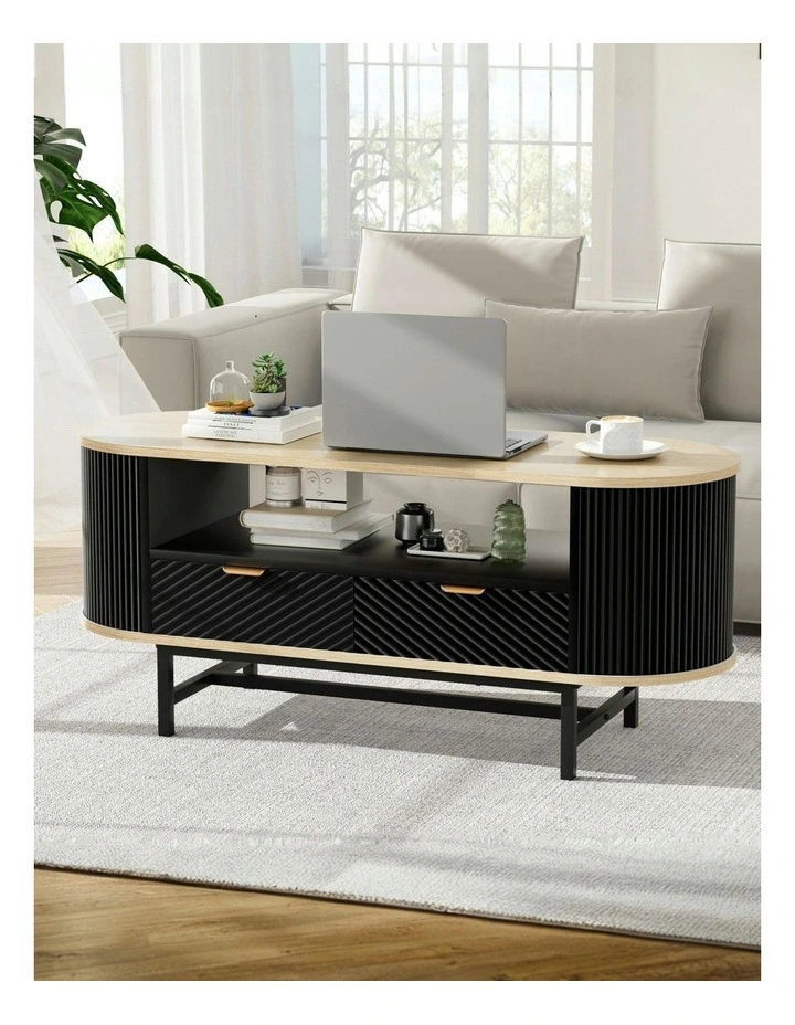 Coffee Table in Wood/Black image 3