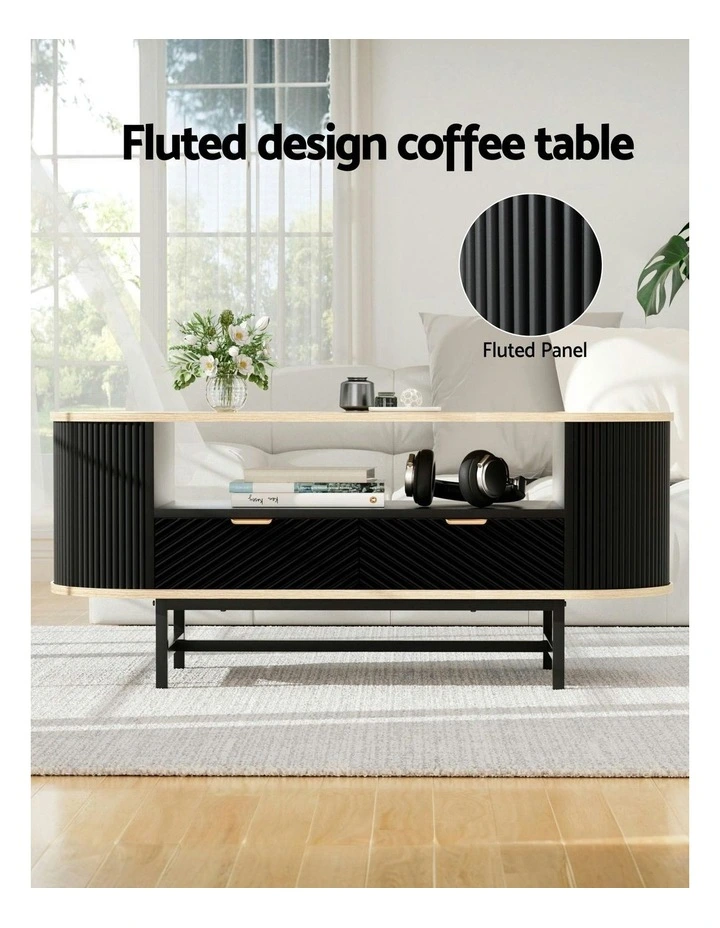 Coffee Table in Wood/Black image 5