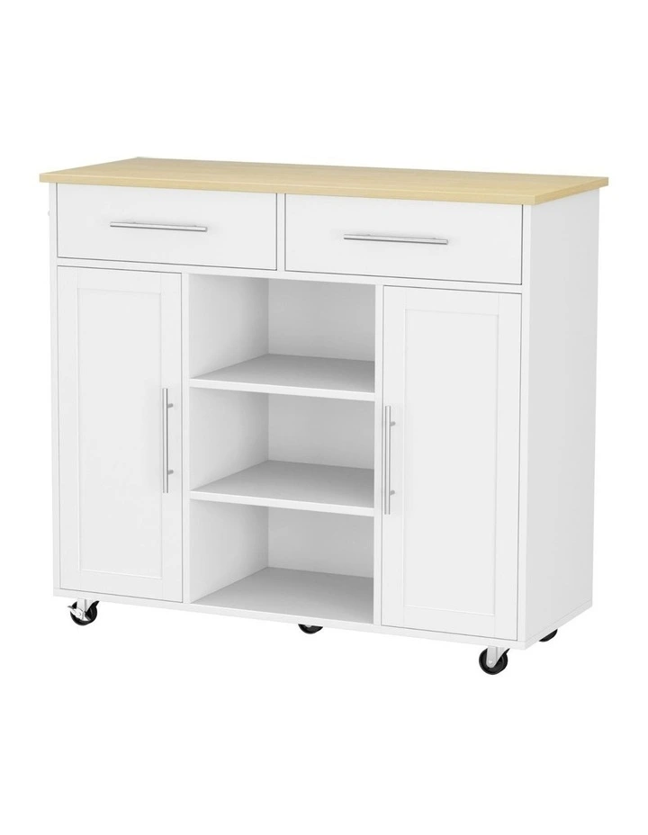 Kitchen Island Cart 100cm in White image 1
