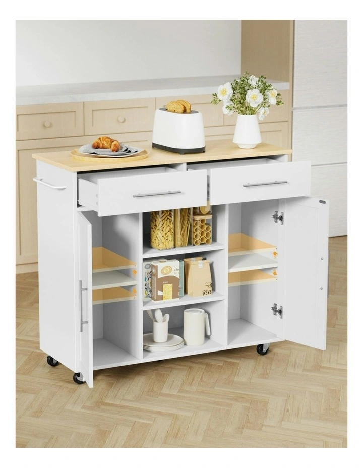Kitchen Island Cart 100cm in White image 6