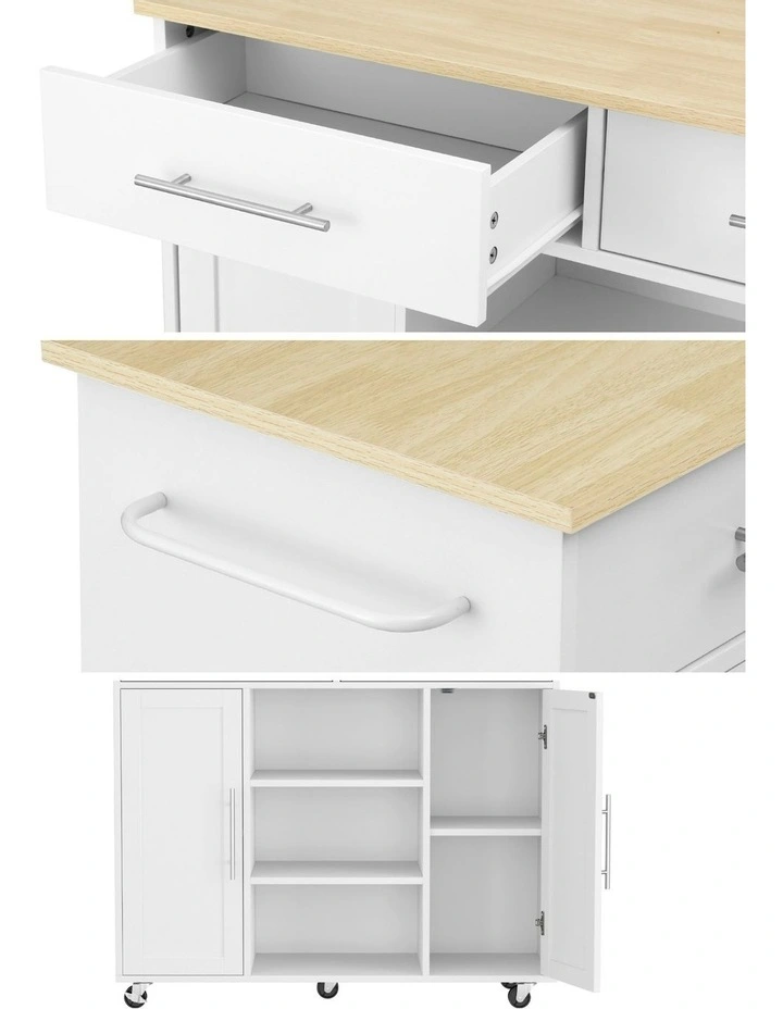 Kitchen Island Cart 100cm in White image 7