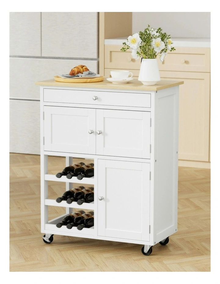 Kitchen Island Cart in White image 3