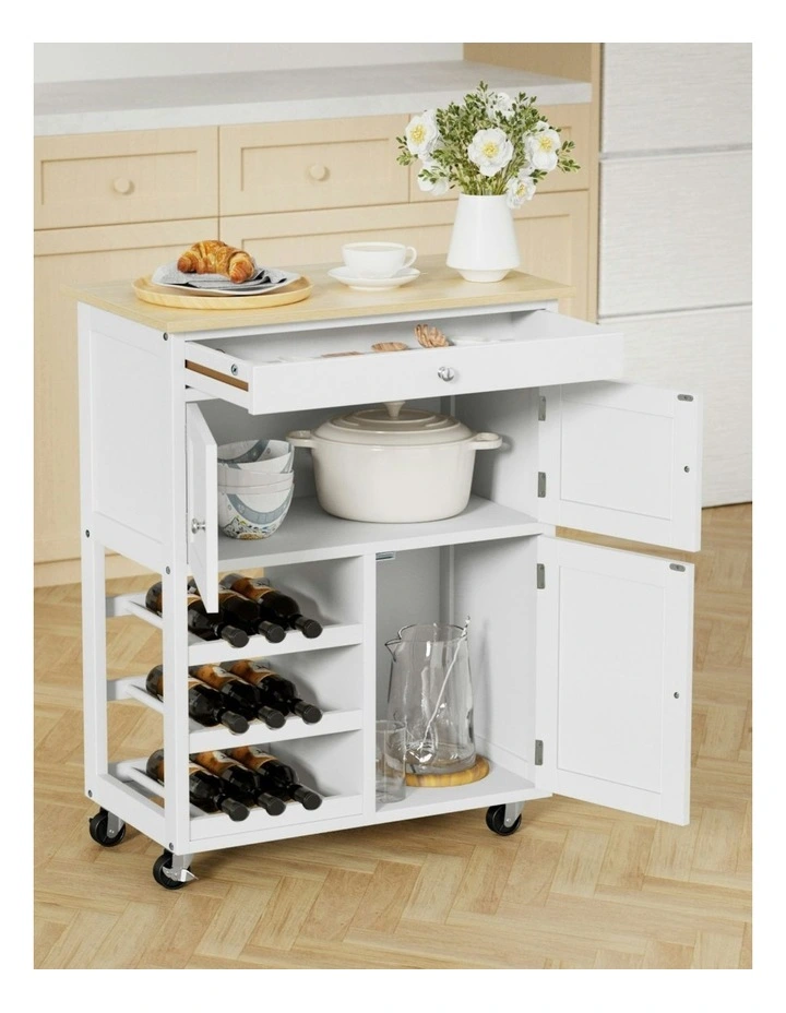 Kitchen Island Cart in White image 5