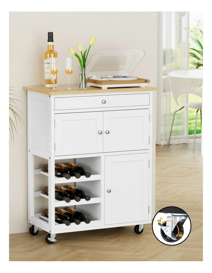 Kitchen Island Cart in White image 6