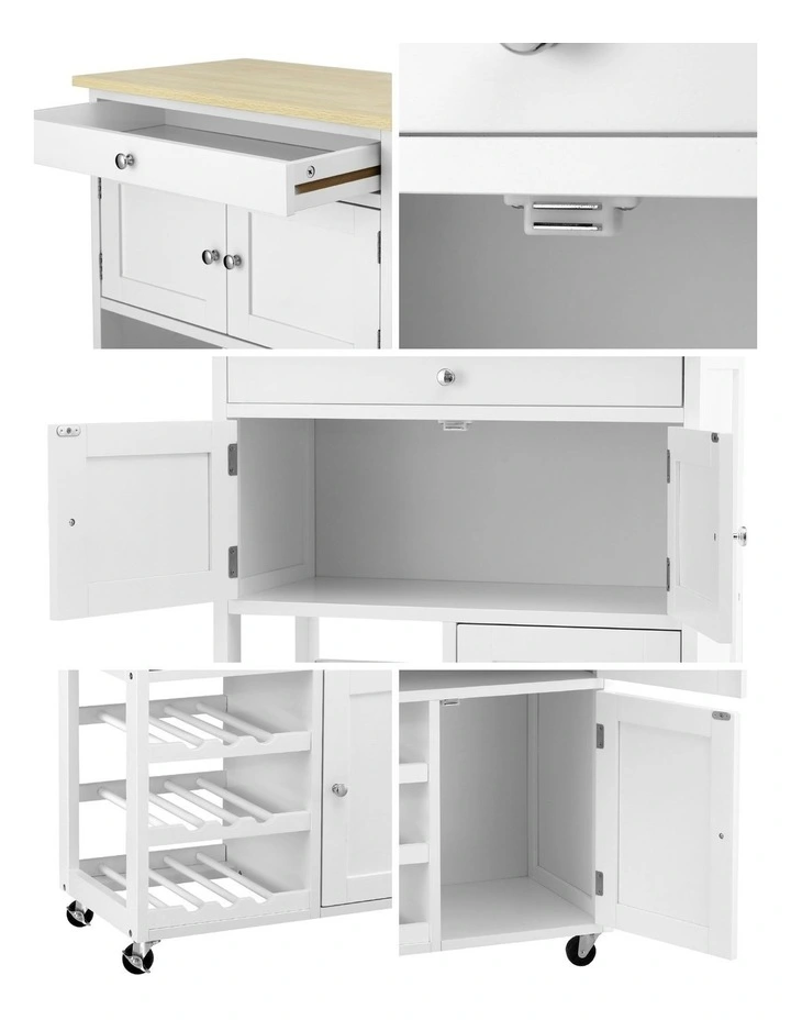 Kitchen Island Cart in White image 7