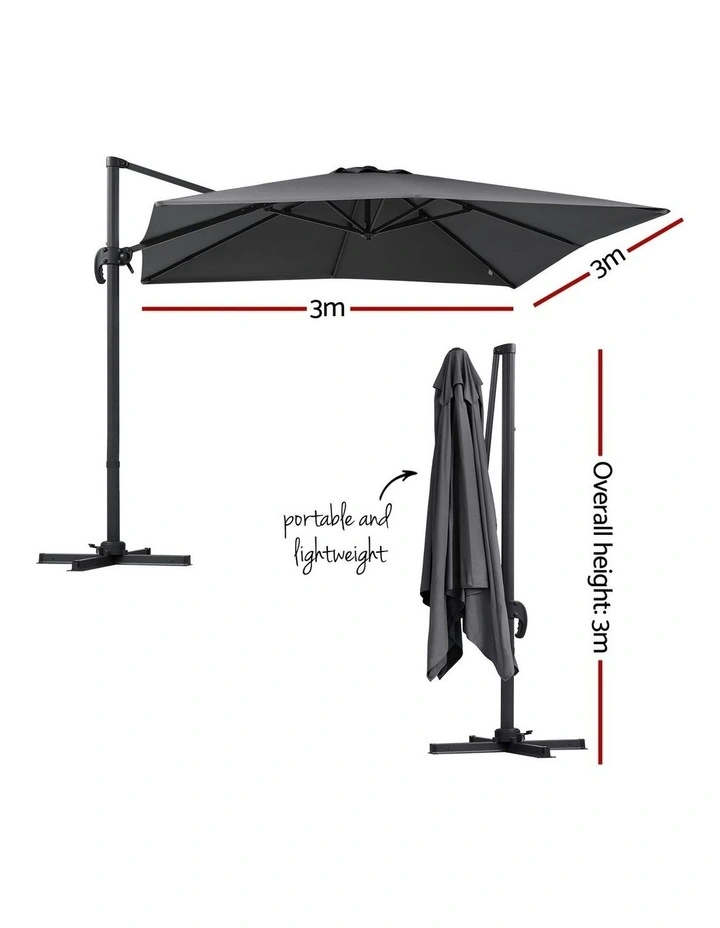 Outdoor Umbrella 3m in Charcoal image 4