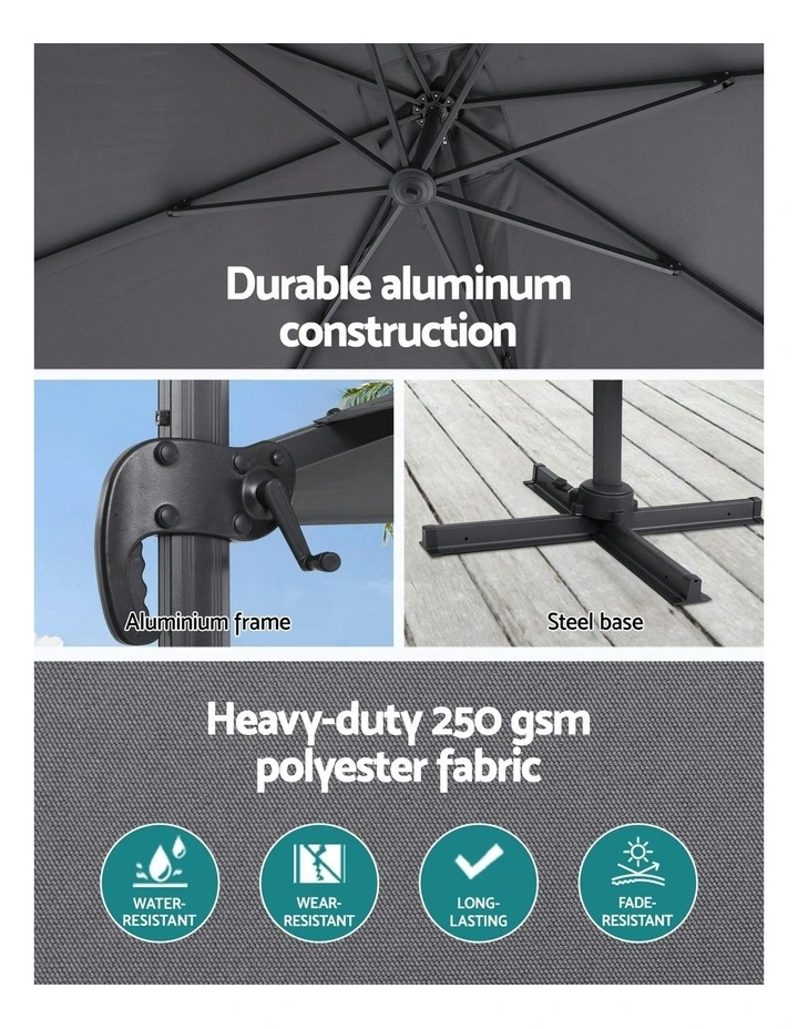 Outdoor Umbrella 3m in Charcoal image 7