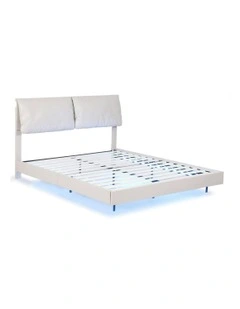 RGB LED Double Bed Frame in White