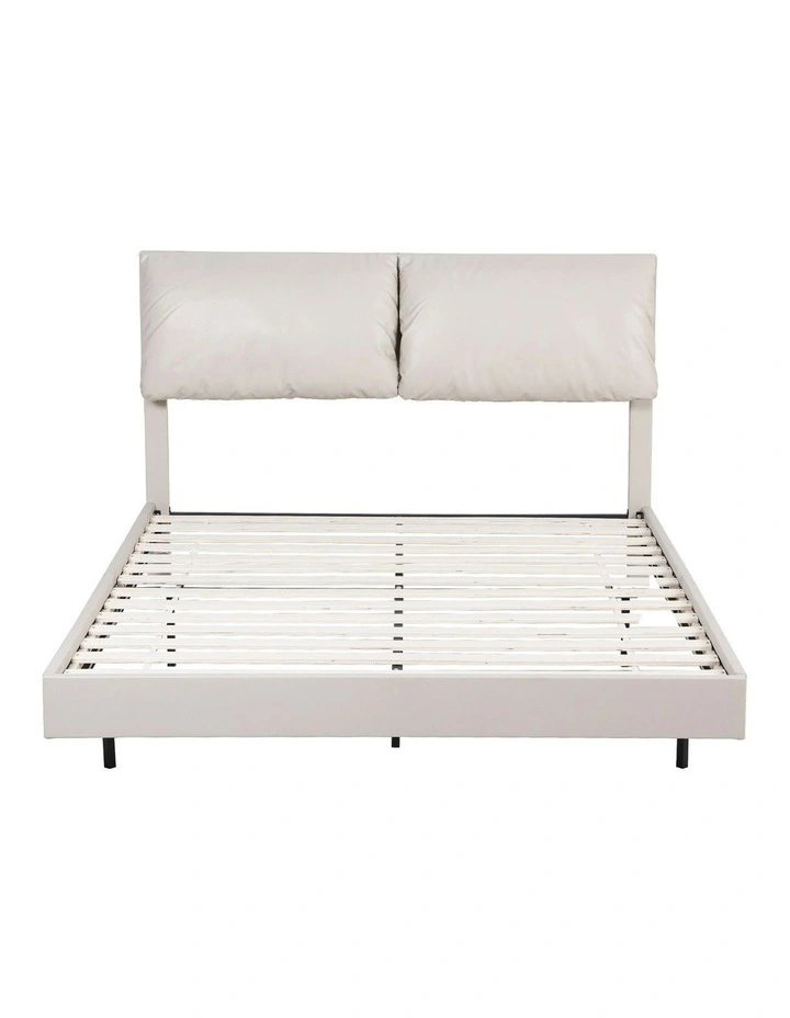 RGB LED Double Bed Frame in White image 2