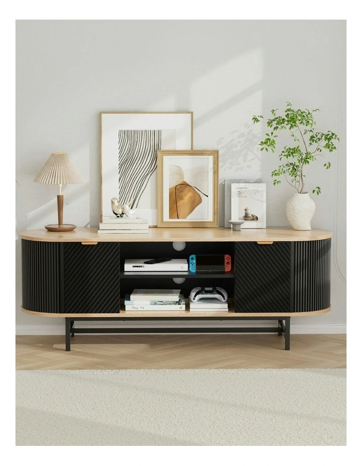 Entertainment Unit in Black Pine image 3