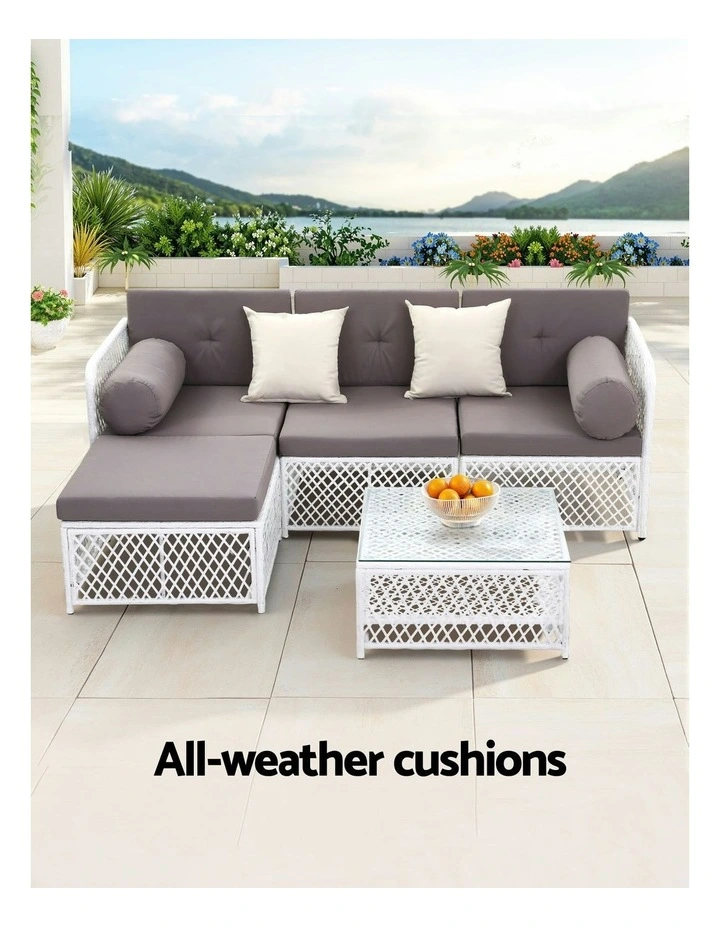 Outdoor Sofa Set 5 Pieces in Multi image 5