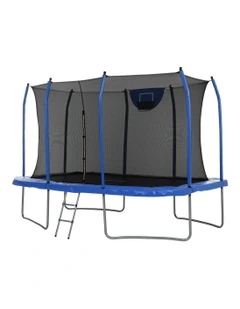 Trampoline With Basketball Set Safety Net 12FT in Black