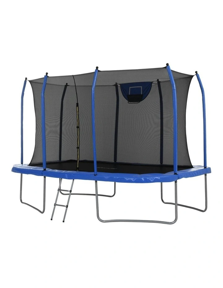 Trampoline With Basketball Set Safety Net 12FT in Black image 1