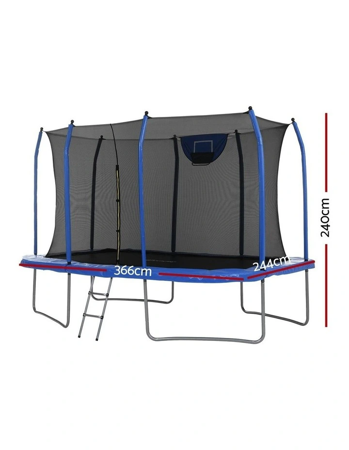 Trampoline With Basketball Set Safety Net 12FT in Black image 4