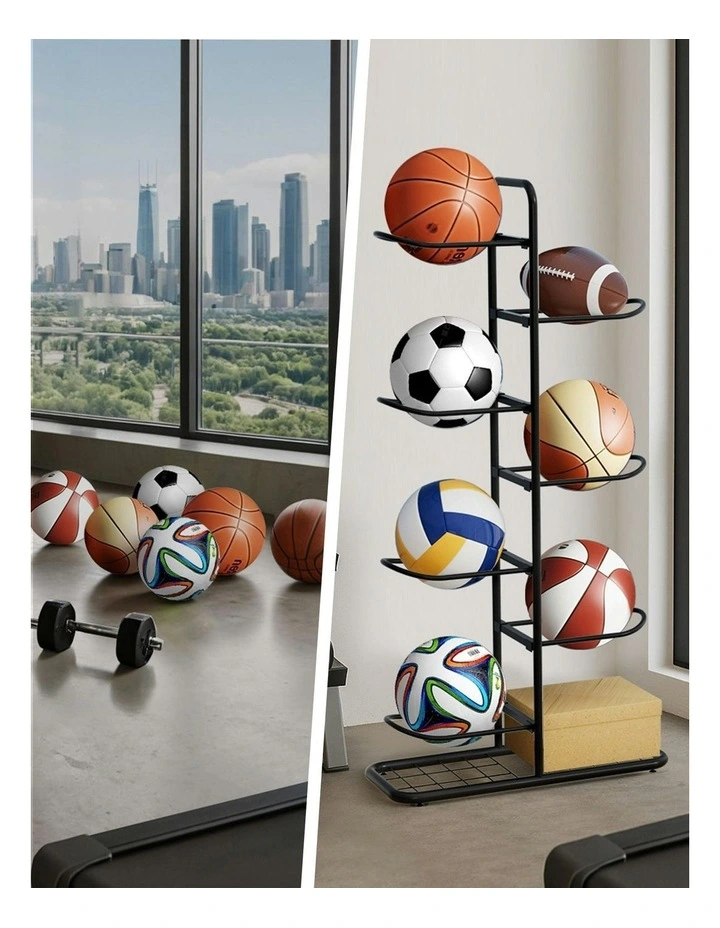Ball Storage Rack Sports in Black image 5