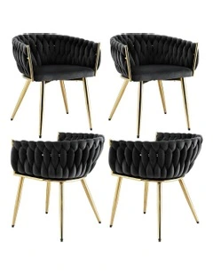 Dining Chairs Set Of 4 in Black