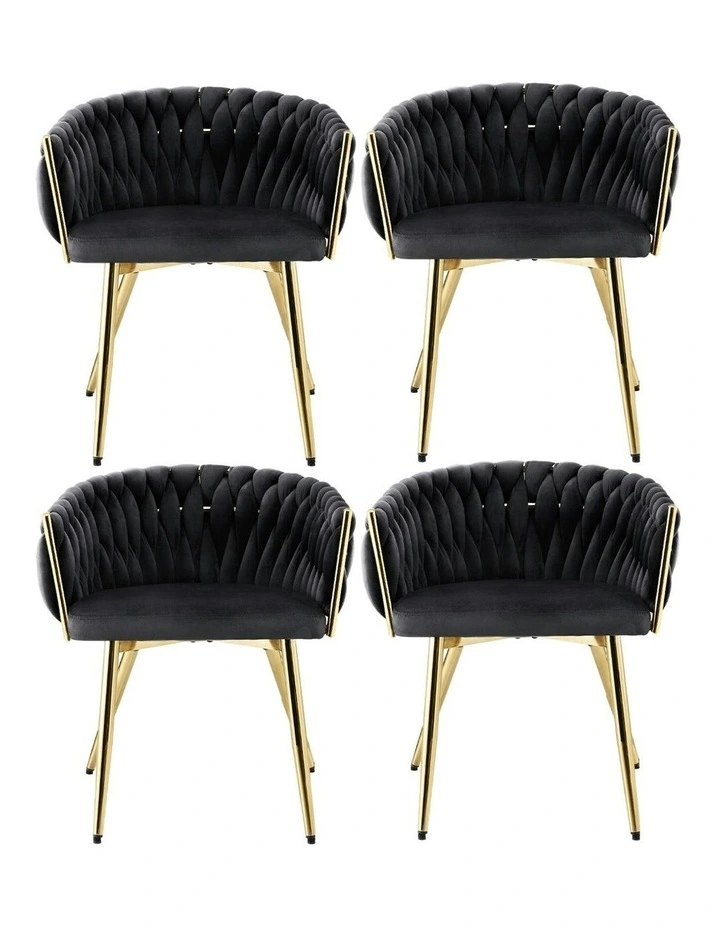 Dining Chairs Set Of 4 in Black image 2
