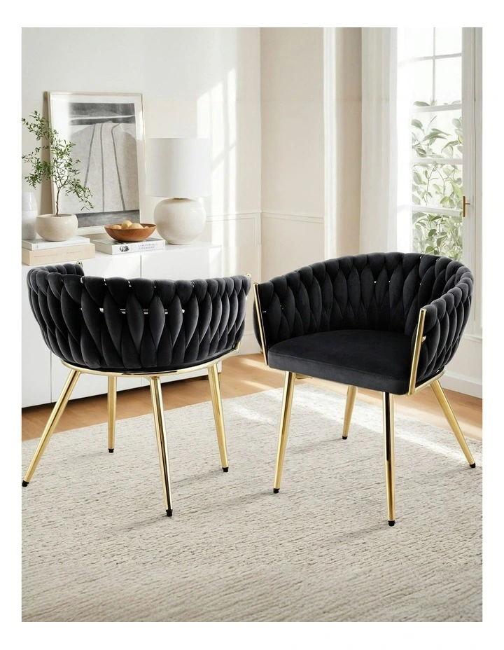 Dining Chairs Set Of 2 in Black image 3