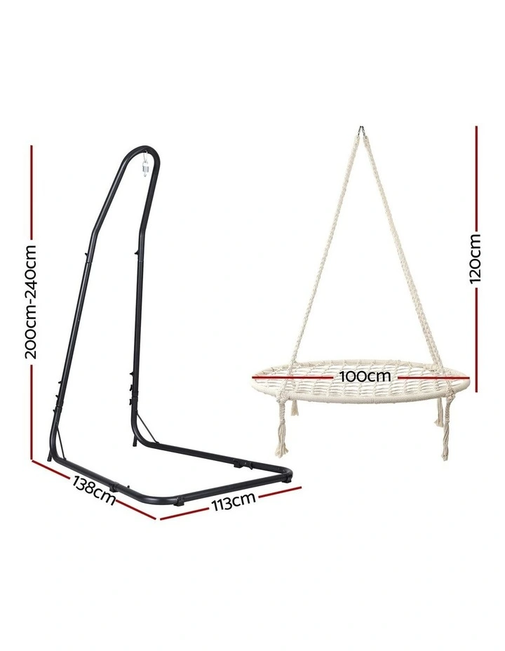 Hammock Hanging Chair With Steel Stand in Multi image 4