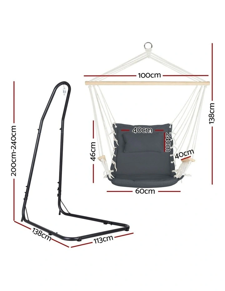 Hammock Chair With Heavy Duty Steel Stand in Black image 4
