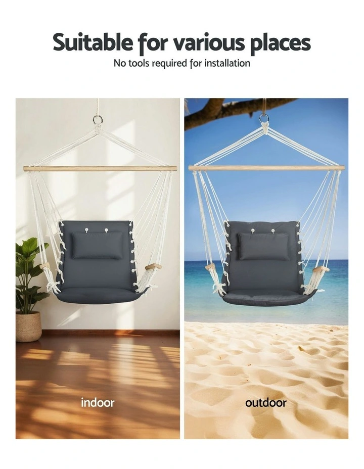 Hammock Chair With Heavy Duty Steel Stand in Black image 5