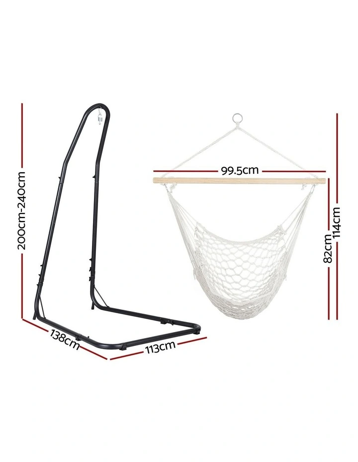 Hammock Hanging Chair With Heavy Duty Steel Stand in Multi image 4