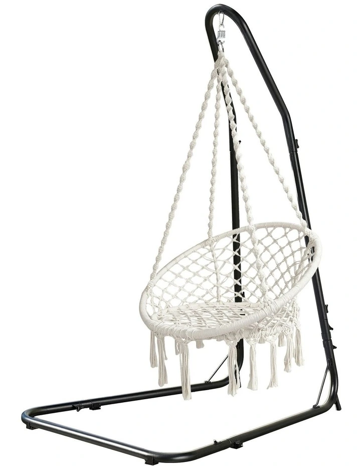 Hammock Hanging Chair With Steel Stand in Multi image 2